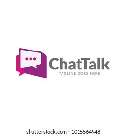 purple app chat talk bubble logo icon vector template