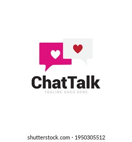 purple app chat talk bubble logo icon vector template.