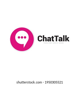 purple app chat talk bubble logo icon vector template.