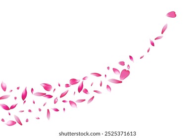 Purple Apple Petal Vector White Background. White Japanese Cherry Petal Template. Peach Petal Springtime Card. Invitation Sakura Petal Backdrop.