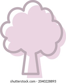 Purple apple tree, illustration, vector, on a white background.