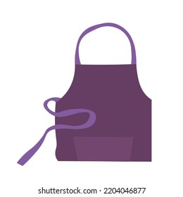 Purple apron on white background