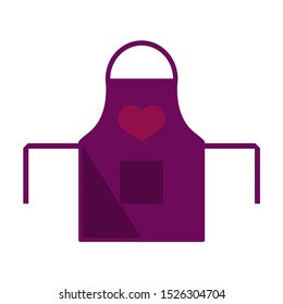 Purple apron with pocket and heart