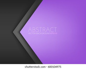 Purple arrow concept background overlap triangle black layer and space for text and message design , vector