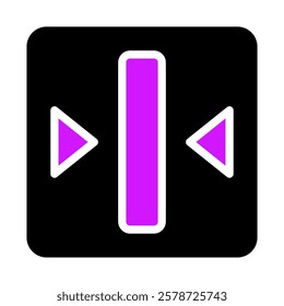 Purple arrow icon indicating resize or adjustment mode