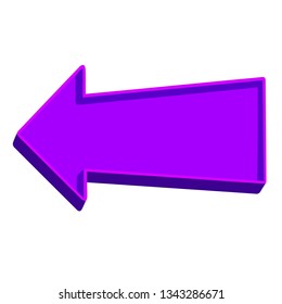 Purple arrow pointing left on a white background.