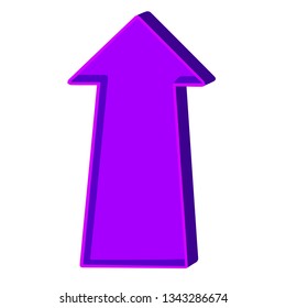 Purple arrow pointing up on a white background.