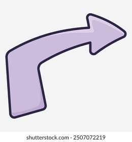 Una flecha púrpura que apunta a la derecha, indicando dirección o movimiento.