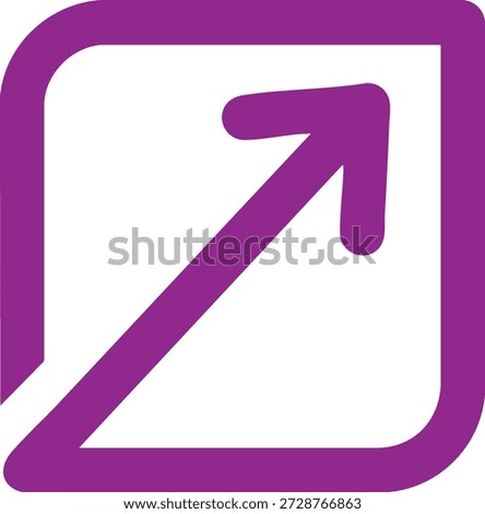 Purple arrow pointing up and to the right in a square box