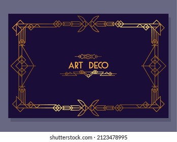 Purple Art Deco Frame Decoration