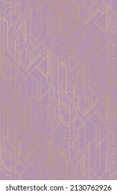 Purple Art Deco Geometric Seamless Pattern