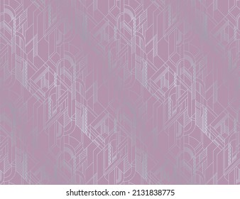 Purple Art Deco Geometric Seamless Pattern