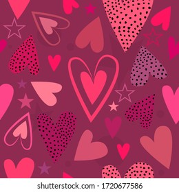 purple art hearts seamless texture