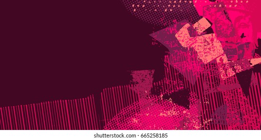 purple artistic neo-grunge style abstract backgrounds, made with hand drawn textures and brushes