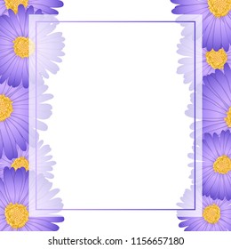 Purple Aster Daisy Flower Banner Card Stock Vector (Royalty Free ...