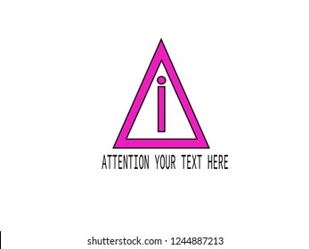 purple attention  sign with editable text.