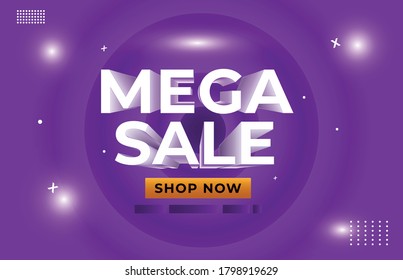 Purple Attractive mega sales background flat design
