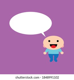 Purple baby short message vector illustration design