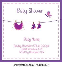 Purple Baby Shower Invite