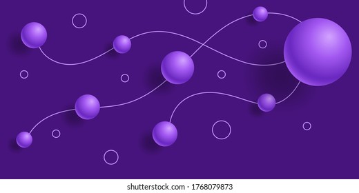 Fondo morado 3D. А fondo geométrico abstracto. Ilustración vectorial. Pancarta violeta horizontal. Tarjeta de diseño, portada, papel pintado.