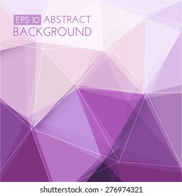 Purple background with 3D effect. The main elements of lines and triangles.