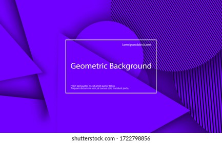 Purple Background. Abstract Cover Design. Geometric Background. Creative Purple Wallpaper. Geometric Shapes. Trendy Gradient Poster. Vector Illustration.