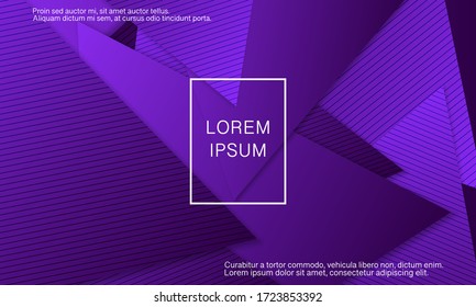 Purple Background. Abstract Cover Design. Geometric Background. Creative Purple Wallpaper. Geometric Shapes. Trendy Gradient Poster. Vector Illustration.