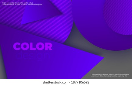 Purple Background. Abstract Cover Design. Geometric Background. Creative Purple Wallpaper. Geometric Shapes. Trendy Gradient Poster.