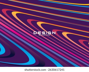 Purple background with abstract multicolored lines pattern. Moving lines modern abstract background design.