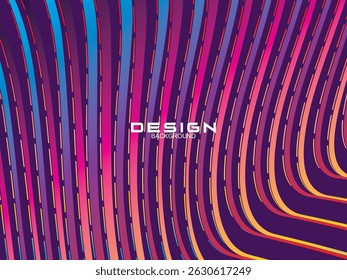 Purple background with abstract multicolored lines pattern. Moving lines modern abstract background design.