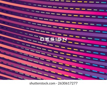 Purple background with abstract multicolored lines pattern. Moving lines modern abstract background design.
