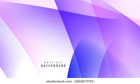 Purple background in abstract shapes. Transparent curved wave in motion. Purple gradient design.