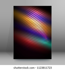 Purple background advertising brochure design elements. Blurry light glowing graphic form for elegant flyer. Vector illustration EPS 10 for booklet layout, wellness leaflet, newsletters beauty salon