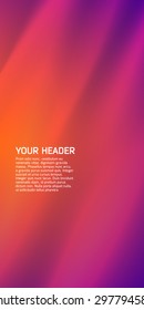 Purple background advertising brochure design elements. Blurry light glowing graphic form for elegant flyer. Vector illustration EPS 10 for booklet layout, wellness leaflet, newsletters
