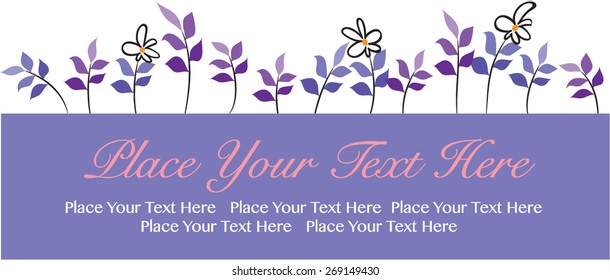purple background banner with flower