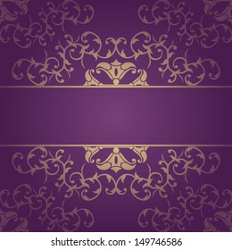  Purple background baroque vector with flowers
