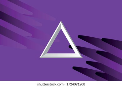 
fondo púrpura con patrón de líneas diagonales negras y triángulo blanco en el centro