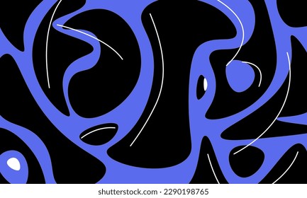 Purple background with black shapes spots