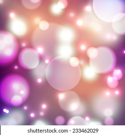 purple background with bokeh lights. Perfect template for posters, websites, magazines, brochures, catalogs