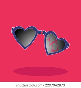 Un fondo morado con una imagen de caricatura de unas gafas de mariquita