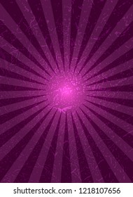 Purple background with center rays, grunge texture