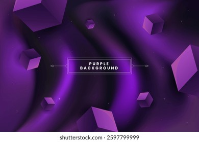 Purple background with purple cubes suitable for modern and abstract design projects, social media posts, and digital presentations