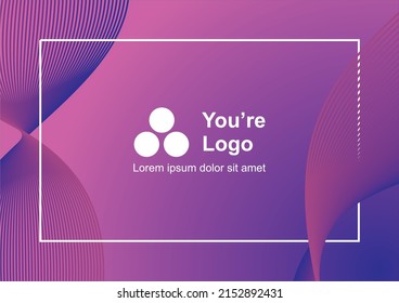 Diseño de fondo púrpura, con líneas 3d y marco