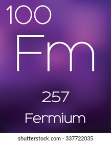 Purple Background with the Element Fermium