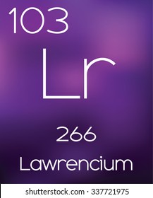Purple Background with the Element Lawrencium
