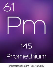 Purple Background with the Element Promethium