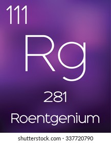 Purple Background with the Element Roentgenium