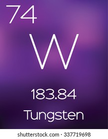Purple Background with the Element Tungsten