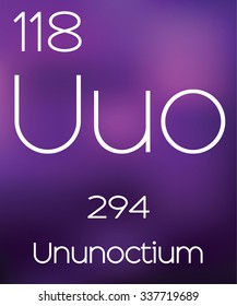 Purple Background with the Element Ununoctium