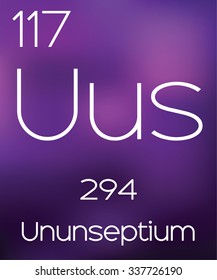 Purple Background with the Element Ununseptium